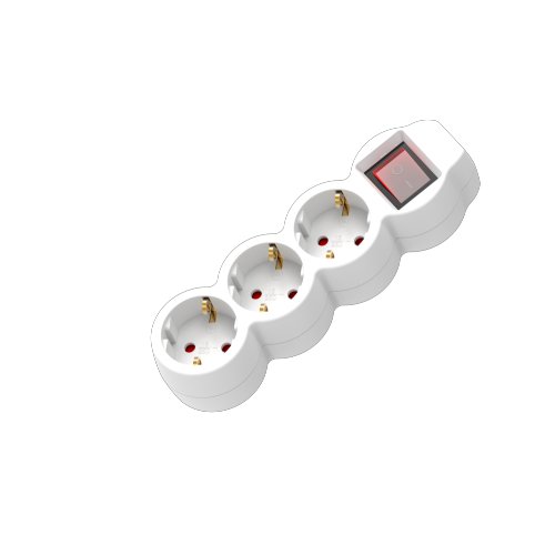 3-Way Power Strip With Light Switch